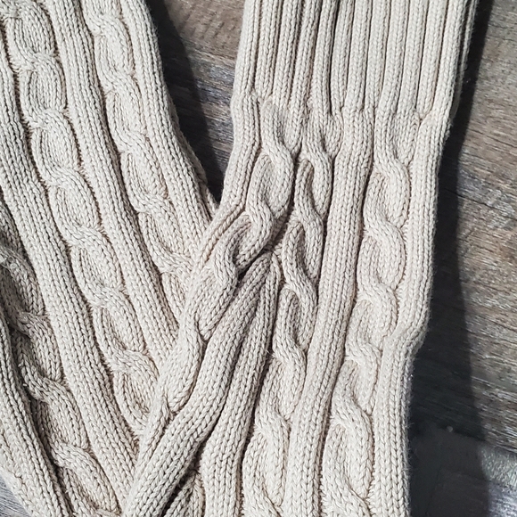 L.L.Bean Cream Cable Cotton Knit Sweater Small ⚜️🤎⚜️ - Picture 6 of 6